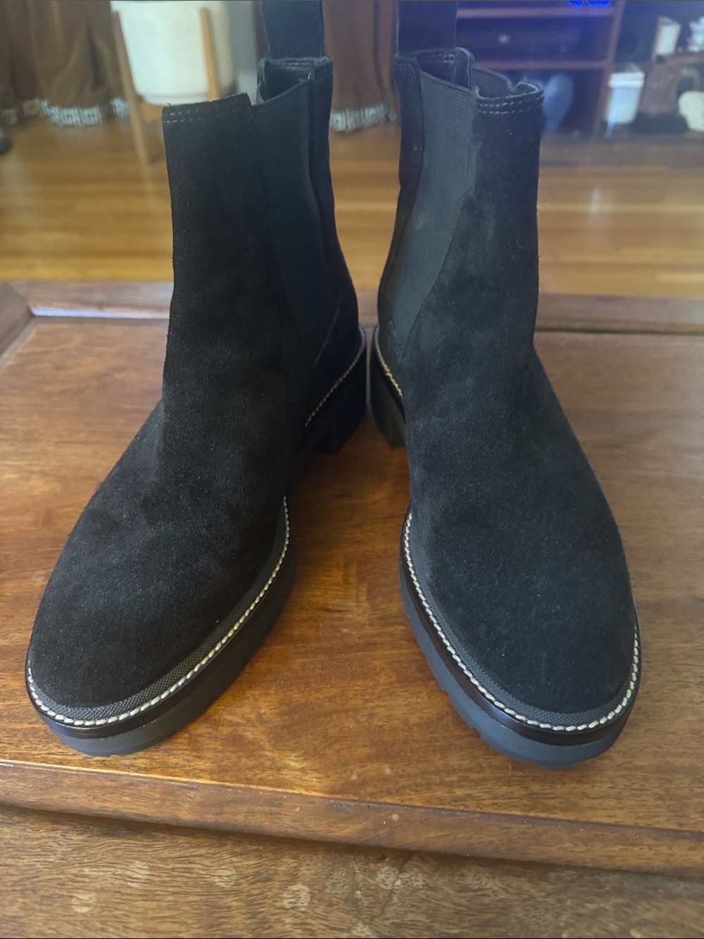 Tory Burch Black Suede Chukka Chelsea Boots